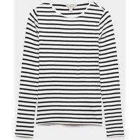 M&S Cotton Rich Ribbed Slim Fit Top Black Mix