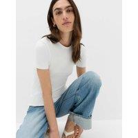 M&S Crew Neck Second Skin T-Shirt Soft White