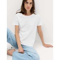 M&S Pure Cotton Crew Neck T-Shirt Soft White