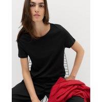 M&S Pure Cotton Crew Neck T-Shirt Black