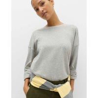 M&S Pure Cotton Relaxed Top Grey Marl
