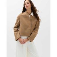 M&S Textured Wrap Collar Short Jacket Caramel