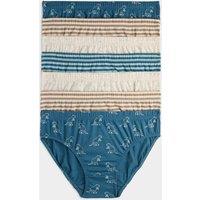 M&S 7 Pack Pure Cotton Dinosaur Stripe Briefs (18 Mths - 10 Yrs) Natural Mix