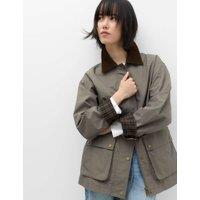 M&S Cotton Rich Collared Barn Jacket Grey