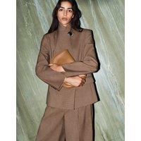 M&S Checked Double Breasted Blazer Multi/Neutral
