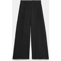 M&S Single Pleat Wide Leg Trousers Black