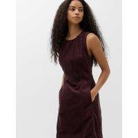 M&S Cord Mini Shift Dress Dark Aubergine