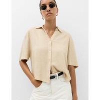M&S Oversized Shirt with Linen Sandstone