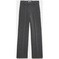 M&S Woven Straight Leg Trousers with Stretch Charcoal