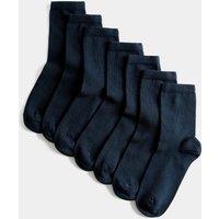M&S 7 Pack School Socks (6 Small-10 Large) Navy