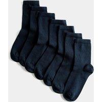M&S 7 Pack School Socks (6 Small-10 Large) Navy