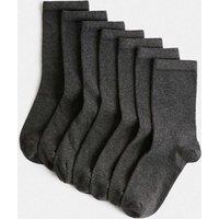 M&S 7 Pack School Socks (6 Small-10 Large) Grey