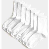 M&S 7 Pack School Socks (6 Small-10 Large) White