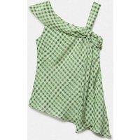 M&S Checked Asymmetric Top Green Mix