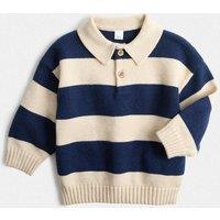 M&S Knitted Rugby Jumper (0 Mths-5 Yrs) Navy