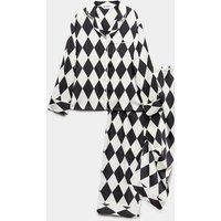 M&S Halloween Pierrot Satin Pyjamas (6-16 Yrs) Black Mix