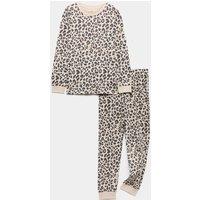 M&S Pure Cotton Leopard Print Pyjamas (12 Mths - 16 Yrs) Neutral