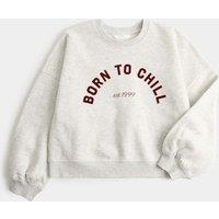 M&S Cotton Rich Born to Chill Pyjama Top (6-16 Yrs) Grey Marl