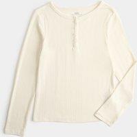 M&S Long Sleeve Button Up Pyjama Top (6-16 Yrs) Ecru
