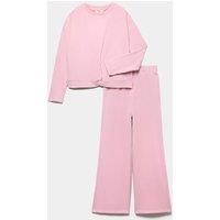 M&S Cosy Lounge Pyjama Set (6-16 Yrs) Soft Pink