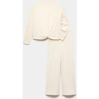 M&S Cosy Lounge Pyjama Set (6-16 Yrs) Ecru