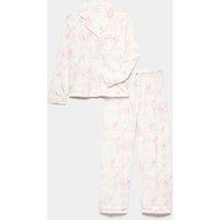 M&S Cotton Modal Brunch Club Print Pyjamas (6-16 Yrs) Ecru