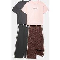 M&S 2 Pack Pure Cotton Pyjama Sets (6-16 Yrs) Grey Mix
