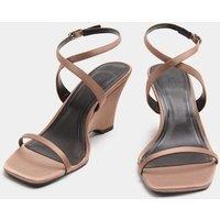 M&S Satin Strappy Wedge Heel Sandals Mink
