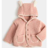 M&S Borg Jacket with Ears (0-12 Mths) Rose Pink