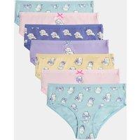 M&S 7 Pack Animal Print Knickers (18 Mths - 10 Yrs) Navy Mix