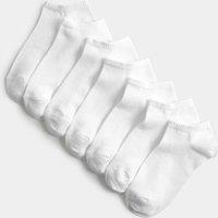 M&S 7pk Cotton Rich Trainer Liner Socks White