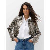 M&S Snakeskin Print Clean Edge Short Jacket Grey Mix