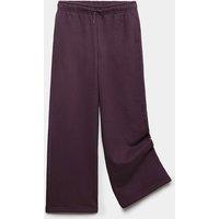 M&S Wide Leg Cotton Rich Joggers (2-16 Yrs) Blackberry