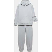 M&S Cotton Rich Hooded Top & Bottom Outfit Grey