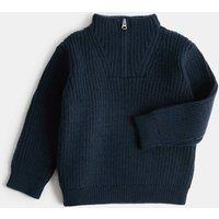 M&S Quarter Zip Jumper (0-5 Yrs) Navy