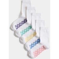 M&S 5 Pack Cotton Rich Socks White