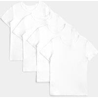 M&S 4 Pack Pure Cotton Vests (2-14 Yrs) White