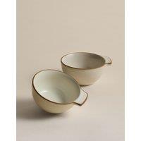 M&S Set of 2 Picky Bits Small Handle Bowls Natural