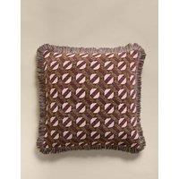 M&S Chenille Geometric Tile Cushion Moss