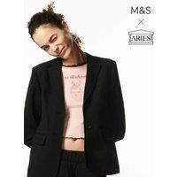 M&S x Aries Wool Rich Tailored Blazer Black