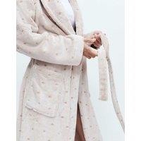 M&S Spot Carved Dressing Gown Neutral
