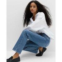 M&S Mid Rise Straight Leg Ankle Length Jeans Medium Indigo