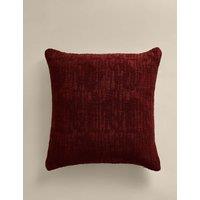 M&S Pure Cotton Chenille Jacquard Cushion Chestnut