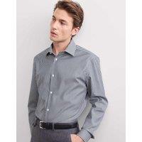 JAEGER Slim Fit Pure Cotton Striped Luxury Shirt Navy Mix