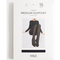M&S 15 Denier Medium Support 2 Pack Tights Navy
