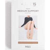 M&S 15 Denier Medium Support 2 Pack Tights Rose Quartz