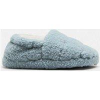 M&S Kids' Borg Elastic Back Slippers (4 Small - 2 Large) Blue