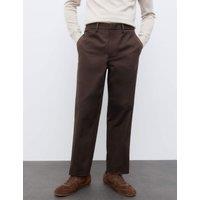 Autograph Cotton Rich Pleat Front Tapered Trousers Bitter Chocolate