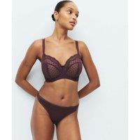 M&S Mesh Wired Extra Support Bra F-J Dark Aubergine