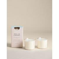 M&S Set of 2 Neroli Lime & Bergamot Candle Refills White Mix
